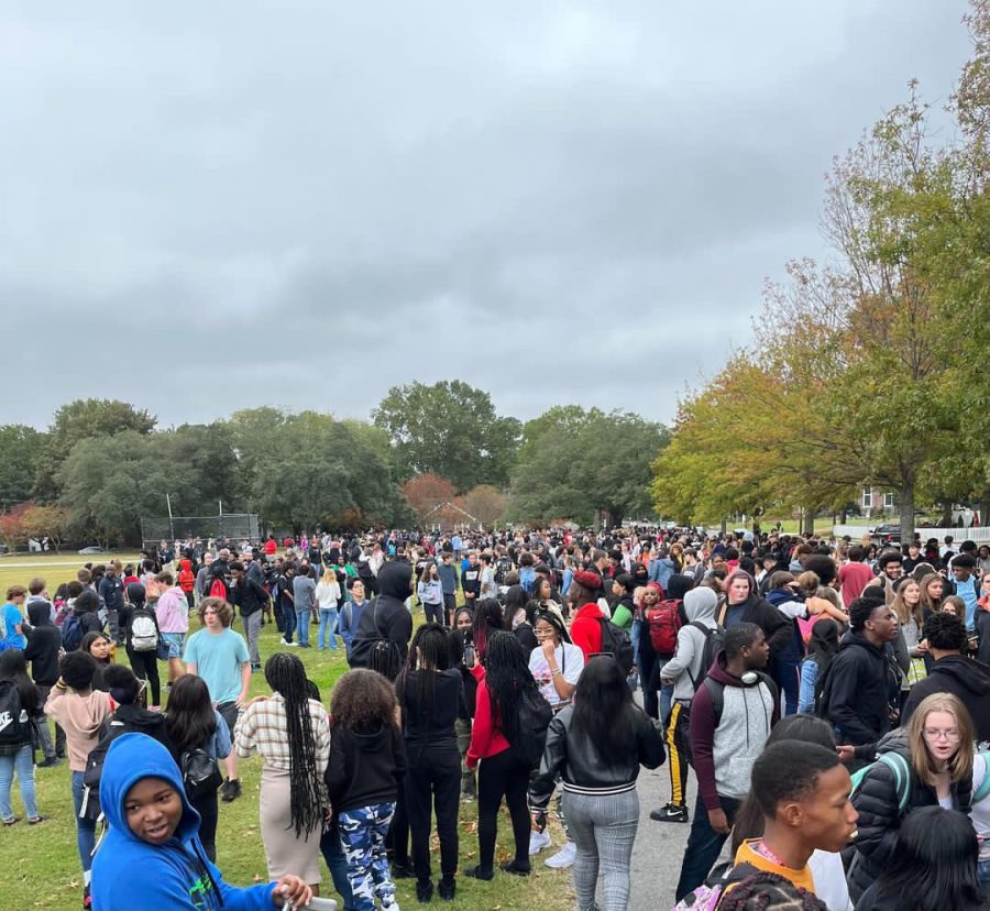 Photo from Student Evelyn Page after the student evacuation.
